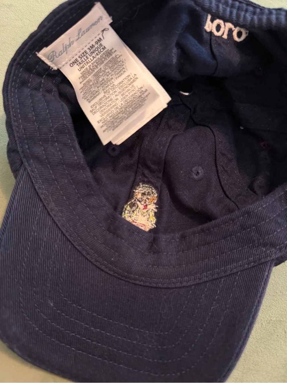 Ralph Lauren Blue Polo Bear Baby Cap Hat